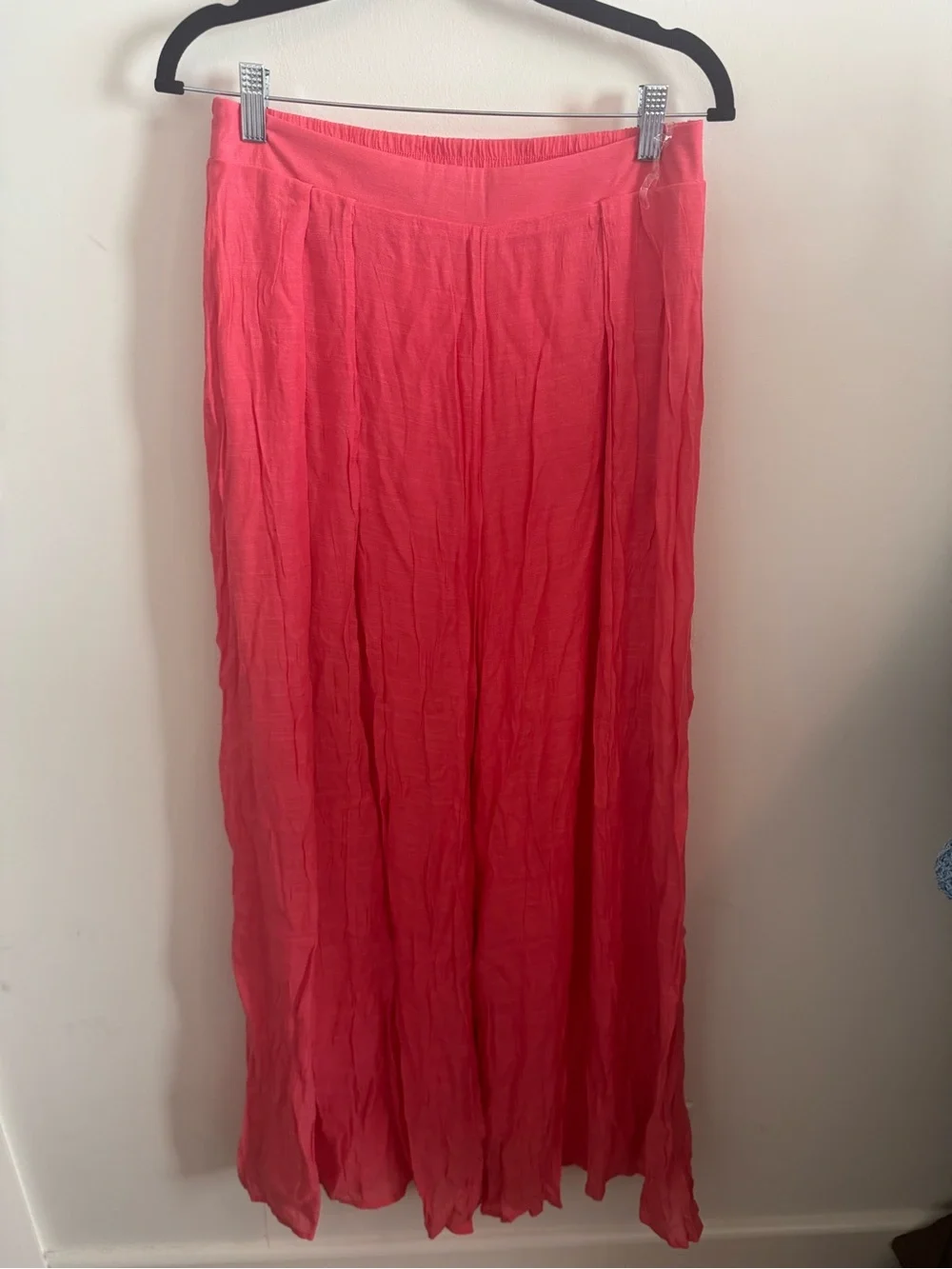 HYFVE Coral Two Piece Linen Blend Look Set Crop Top Wide Leg Pants Medium NWOT